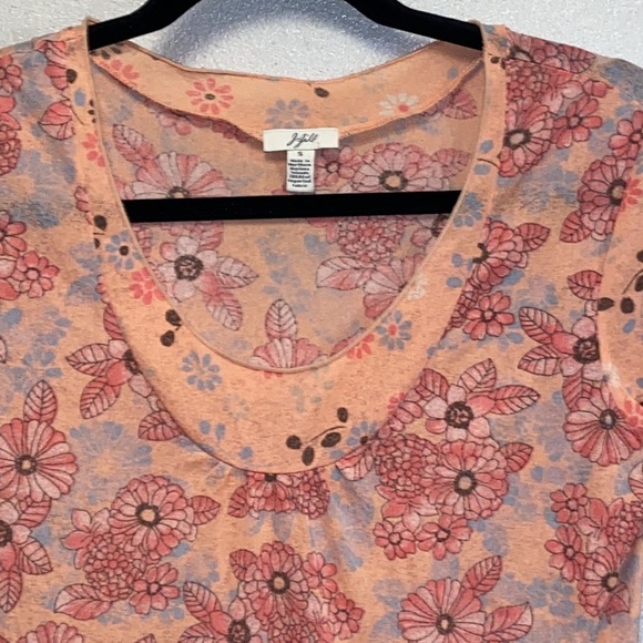 J Jill Size Small Sheer  Peach Cap Sleeved Top: 4791 - Picture 2 of 7